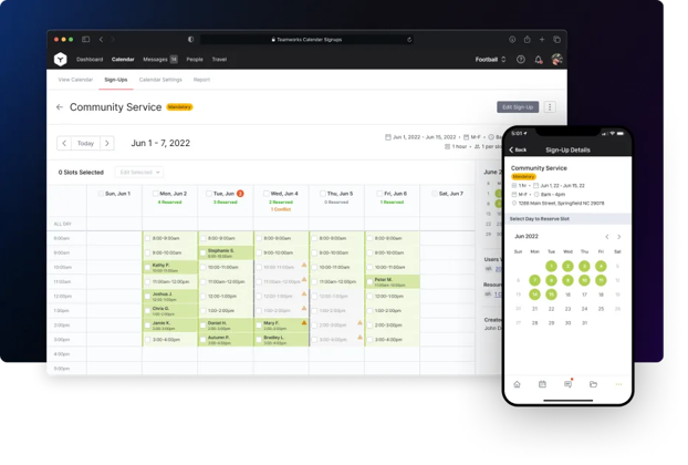 Calendar Sign Ups – Now Available