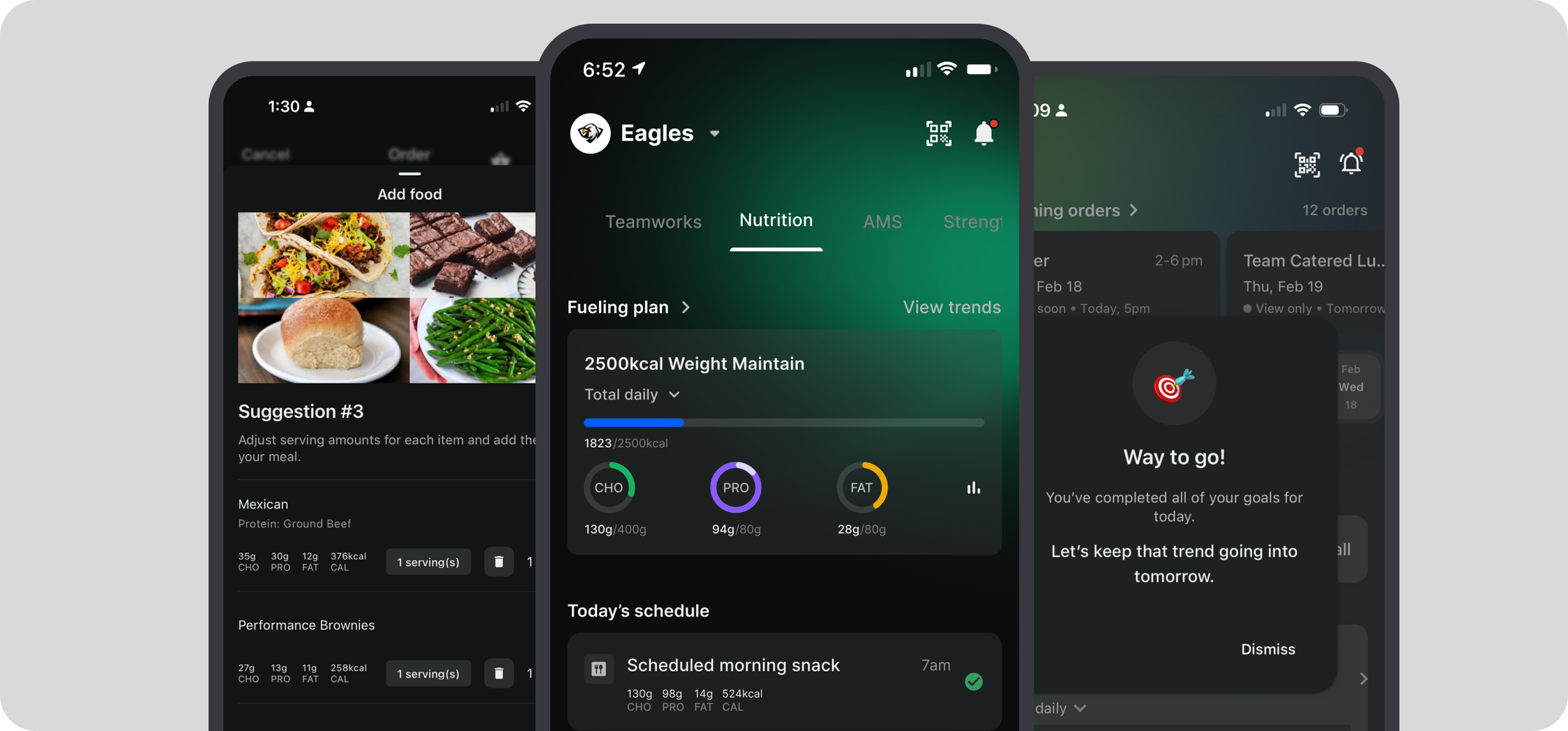 Teamworks Mobile App - Nutrition