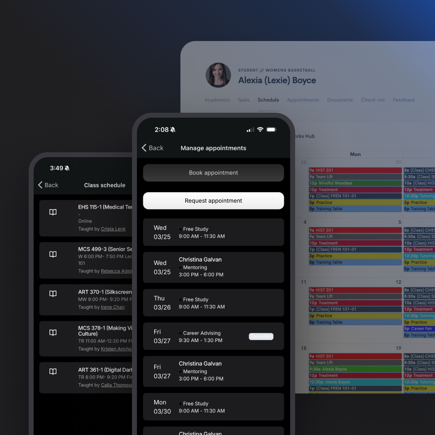 Student-Athlete Profiles & Schedules