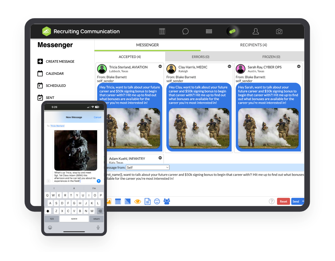 Teamworks Recruiting Communication Messenger Dashboard
